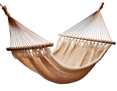 Vacation hammock at the beach isolated on transparent or white background