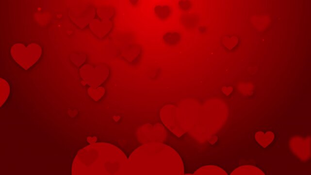 Red hearts on red background, ideal for Valentines Day cards, romantic designs, love themed presentations, and celebratory visuals. Perfect for spreading love.