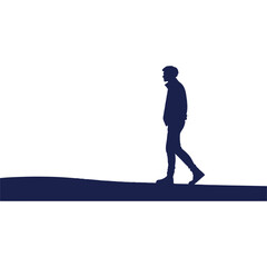 Fototapeta premium silhouette of man walking on the road