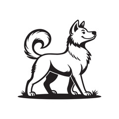 black and white dog silhouette