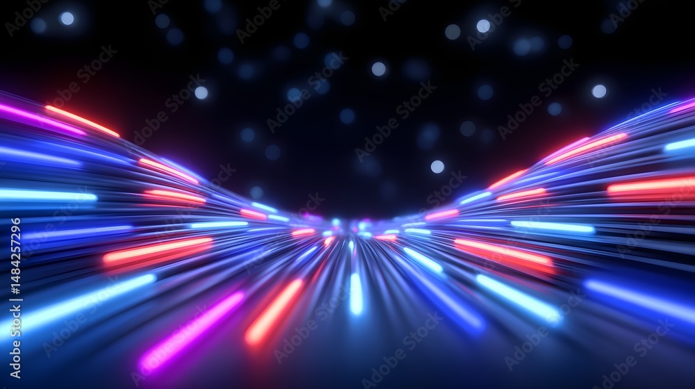 Poster futuristic background with abstract light and lines