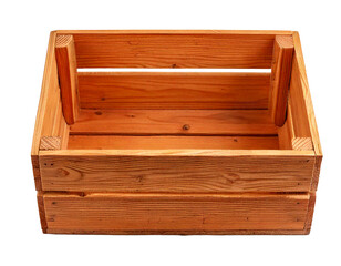 Empty wooden crate isolated on transparent or white background