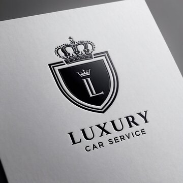 Elegant Luxury Car Service Logo Mockup on Textured Paper