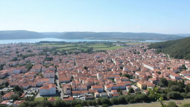 City of Arcos de Valdevez and River Vez. North of Portugal