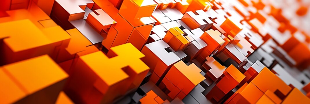 Fototapeta Abstract geometric design of interlocking cubes