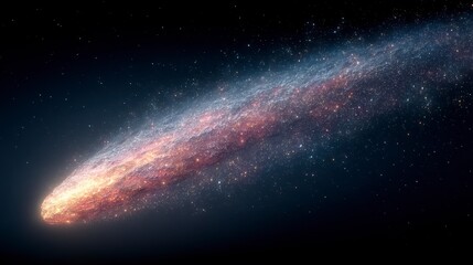 Fototapeta premium Cosmic Wonder Fiery Meteor Streak Across Starry Night Sky