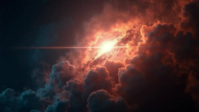 simulation of an explosion in space and the birth of a galactic nebula