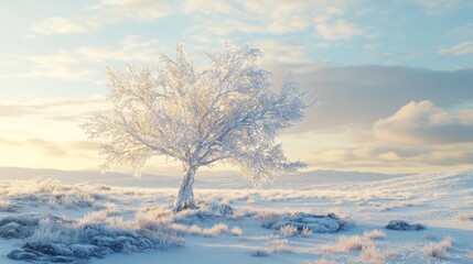 Winter tree landscape