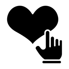 Fototapeta premium Cursor hand click hears pixel style.Valentiney day.Love day