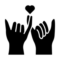 Pinky swear, or pinky promise thin line icon , vector illustration on white background