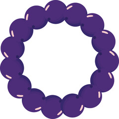 Circular frame made with vector açaí berries. Suitable for labels, invitations, logos, and compositions with a tropical or natural theme.