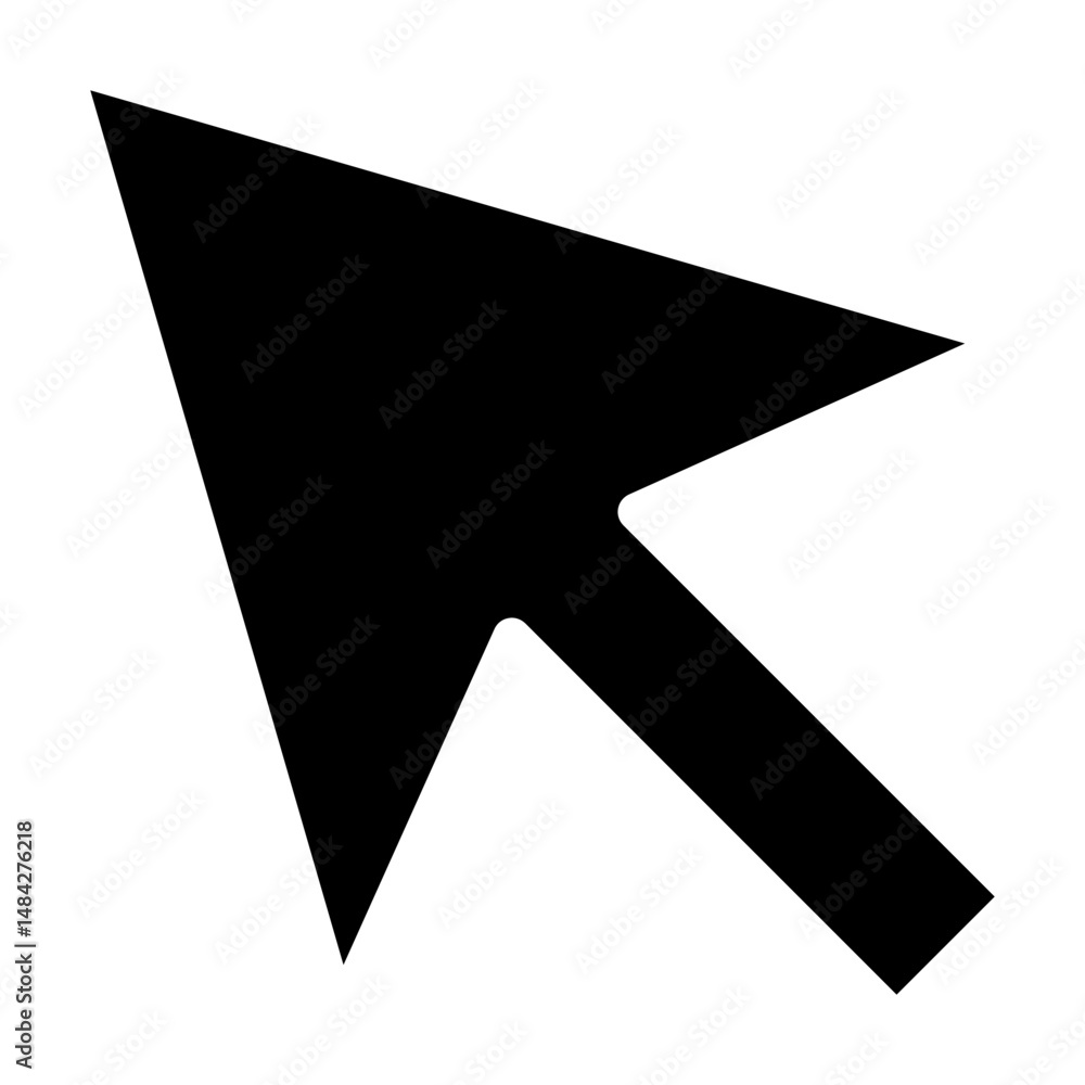 Poster click arrow icon line. cursor arrow icon with a clicking effect. represents a computer mouse click, 