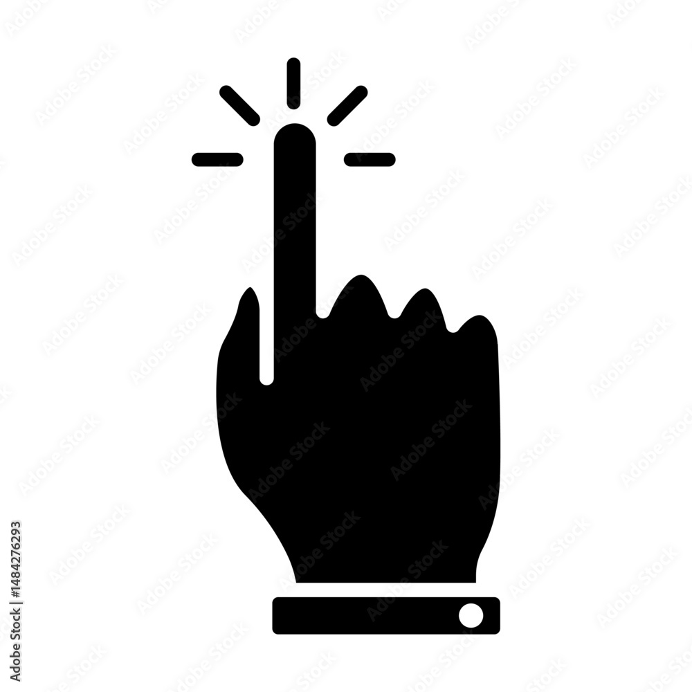 Poster computer mouse pointer cursor icon. clicking the cursor, the pointing hand clicks the black icon. cl