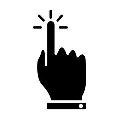 Computer mouse pointer cursor icon. Clicking the cursor, the pointing hand clicks the black icon. Clicking the cursor. Vector Illustration.