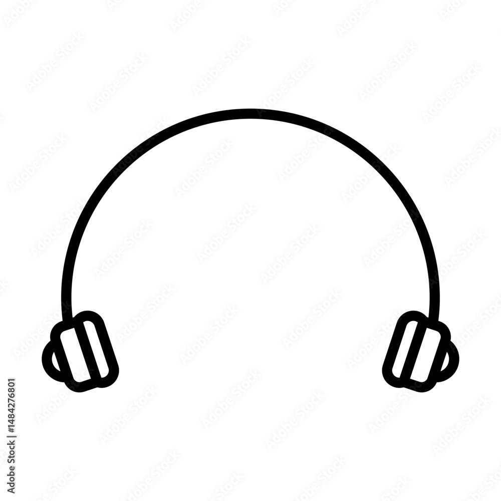 Poster headphones line vector icon. clean, scalable design for apps and branding.