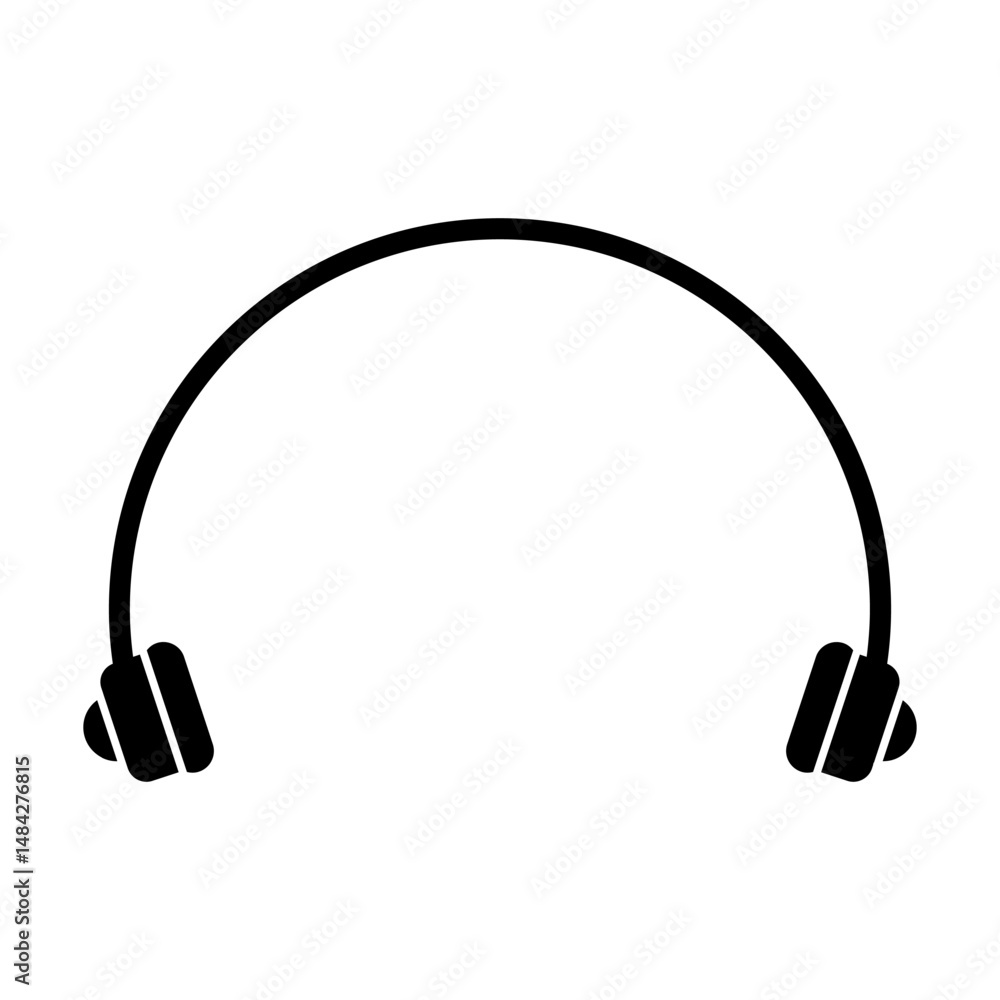 Aufkleber black headphone vector icon. clean and scalable design for apps and branding.