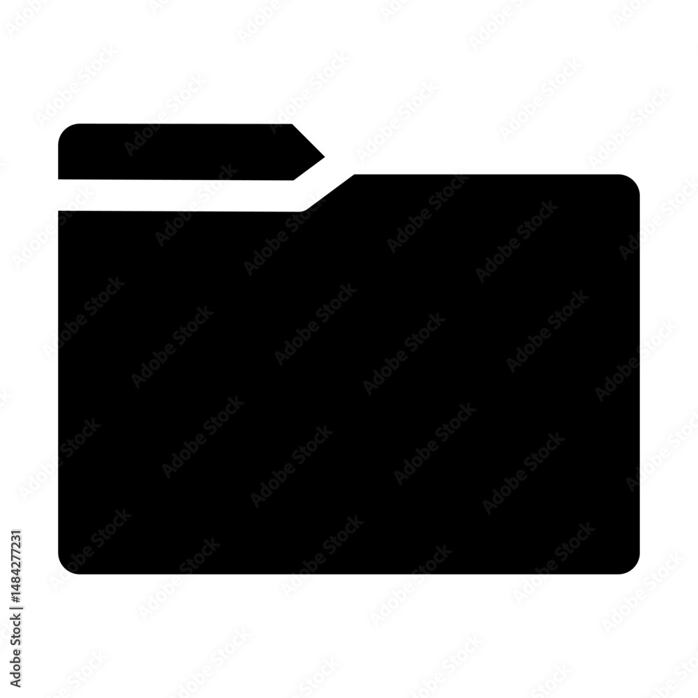 Poster file folder vector icon. file folder in flat style. file folder. black folder icon, on white backgro