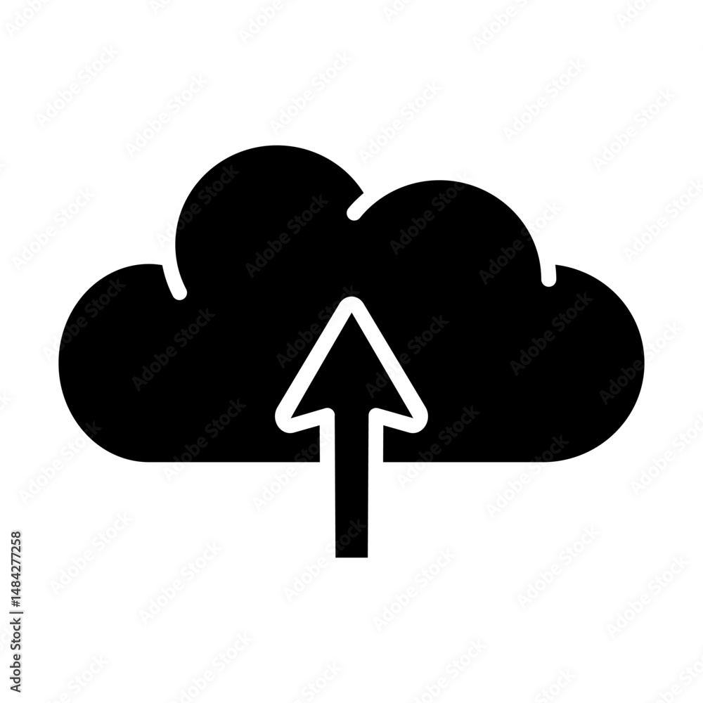 Poster cloud upload icon vector for web, computer and mobile app
