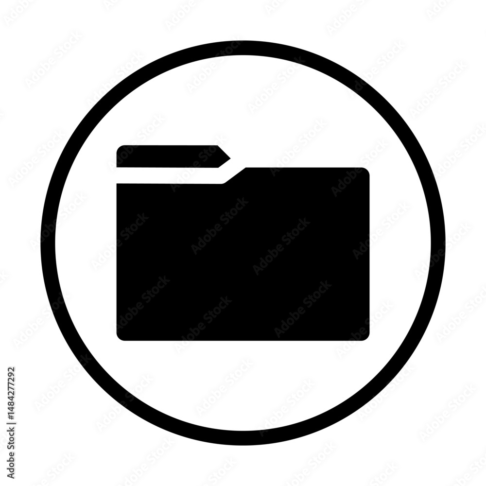 Poster file folder vector icon. file folder in flat style. file folder. black folder icon, on white backgro