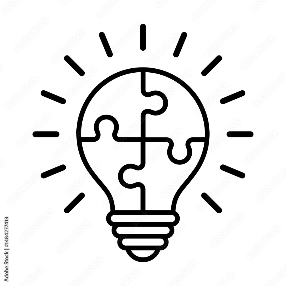 Poster problem solving icon. business line icon style. vector illustration on white background