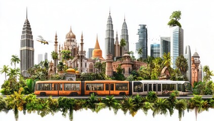 Obraz premium Kuala Lumpur's Iconic Landmarks and Lush Greenery: A Vibrant Cityscape