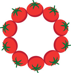 tomato illustration, vector, cherry tomato, clipart, for, designers, circle, frame