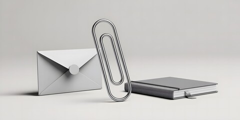 Office Essentials: An array of essential office supplies, meticulously arranged to inspire creativity. This high-angle shot captures a timeless, clean aesthetic. 