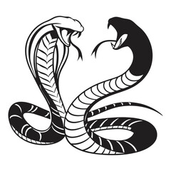 Fototapeta premium a-stylized-silhouette-vector-of-two-snakes-facing-.eps