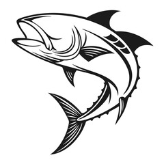 Fototapeta premium a-stylized-tuna-fish-face-looking-angry--narrowed-.eps