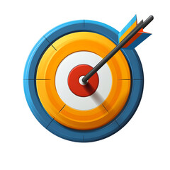 3D Target Illustration: Bullseye Achieved
