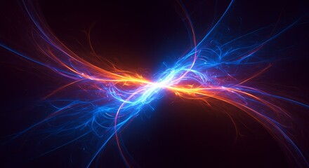 Dynamic Energy: Blue and Orange Abstract Light Streams