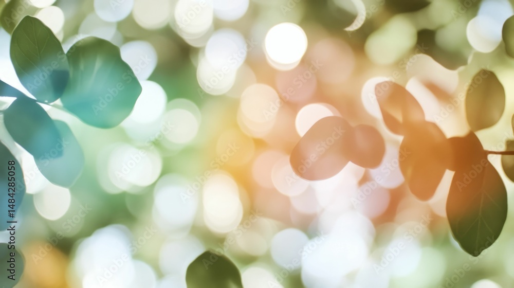 Poster intricate abstract light patterns filtering through layers of lush leaves and interwoven branches cr