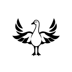 Obraz premium black and white duck line art vector