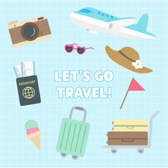 여행 준비 아이콘 일러스트