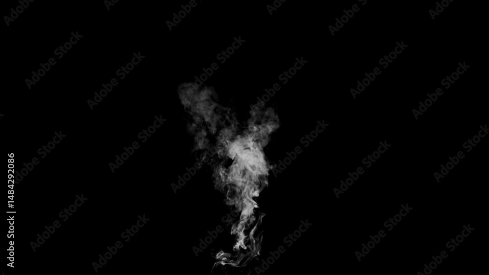 Poster artistic smoke rising in black background creating abstract patterns