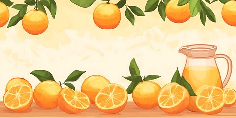 Obraz premium Freshly Squeezed Oranges and Juicy Goodness