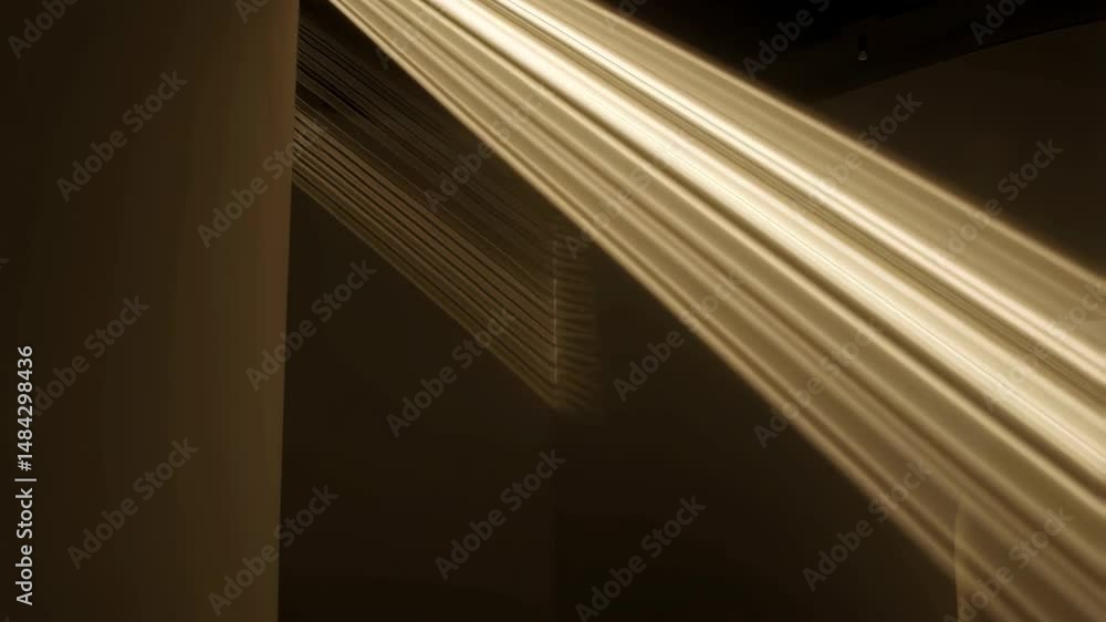 Aufkleber sunlight streams through an opening, creating bright rays and shadows in a dark, abstract interior s