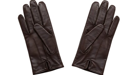 Brown leather gloves