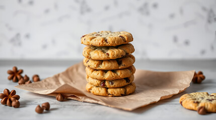 stack of biscuits on craft paper