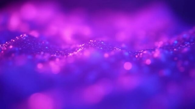 Abstract fluid explosion neon shimmering  purple iridescent waves glowing energy magical with blur effect in liquid water. Abstract background. 4k, 60fps seamless video loop.