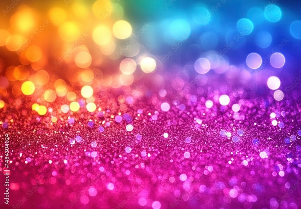 Poster vibrant abstract background with colorful bokeh effect and glitter particles for creative designs