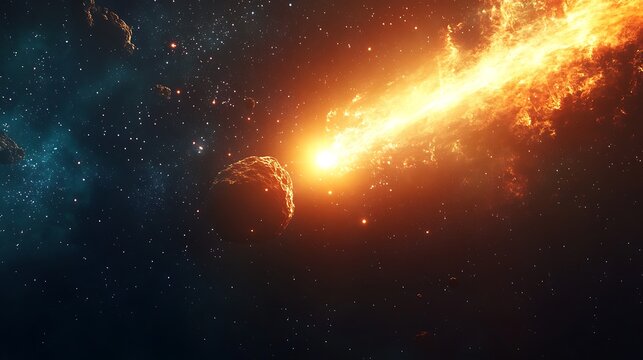 Asteroid impact in outer space