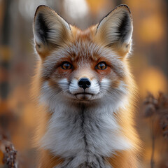 Fototapeta premium Red fox with blue eyes and white nose.