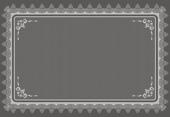 Decorative gray wintage background with elegant retro style frame.