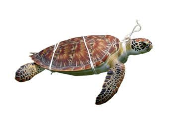 Sea Turtle Entangled in Marine Debris A Call for Ocean Conservation