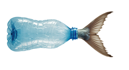 Plastic Pollution A Fish with a Plastic Bottle Body – Environmental Crisis