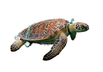 Sea Turtle Entangled in Plastic A Symbol of Ocean Pollution
