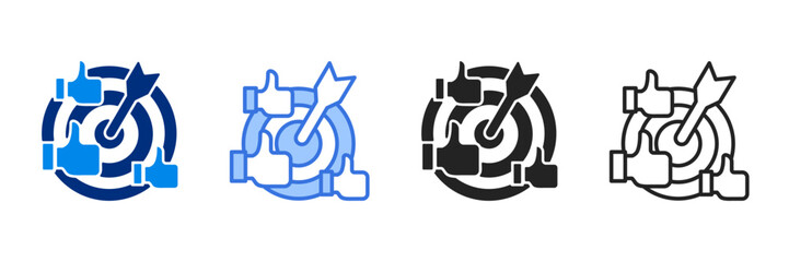 Target  Icon Set Multiple Style Vector Illustration 