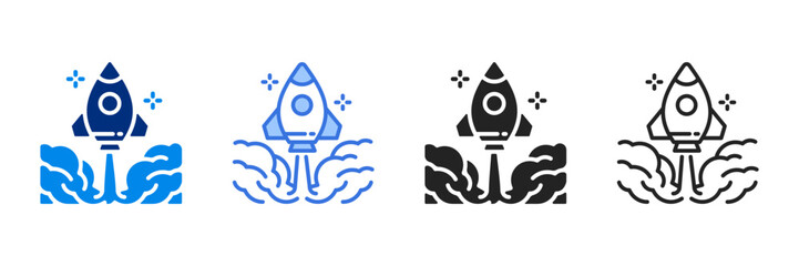 Startup  Icon Set Multiple Style Vector Illustration 