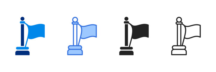 Flag  Icon Set Multiple Style Vector Illustration 